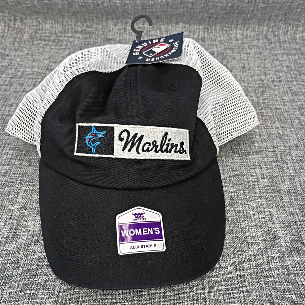 Miami Marlins Women's Mesh Trucker Snapback Hat Cap MLB NWT Embroider Adjustable